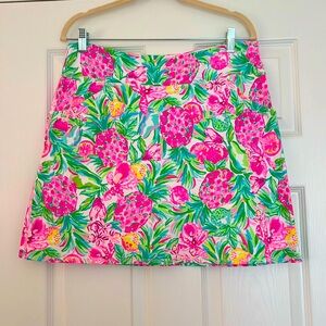 Lilly Pulitzer Pink Green Tropical Pineapple Skort Luxletic Maryana Skort